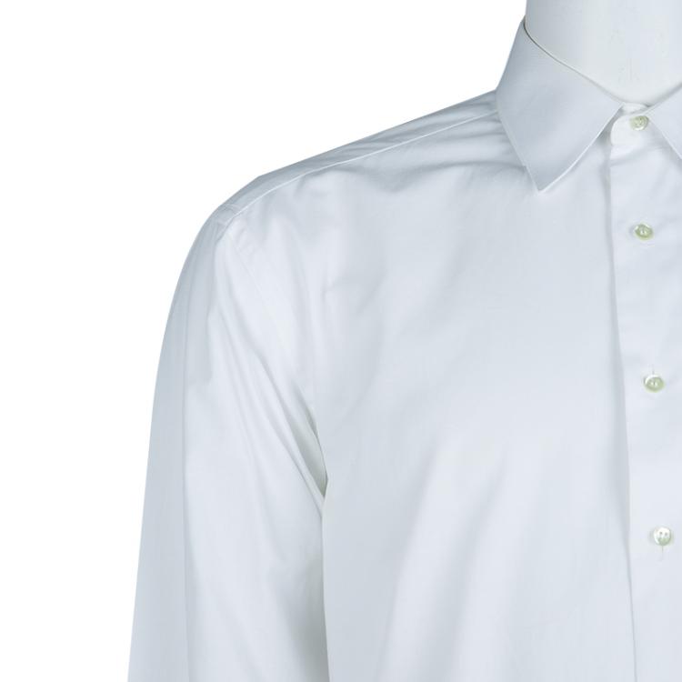 Pre Owned Ermenegildo Zegna White Long Sleeve Buttondown Cotton Shirt L