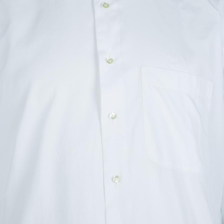 Pre Owned Ermenegildo Zegna White Long Sleeve Buttondown Cotton Shirt L