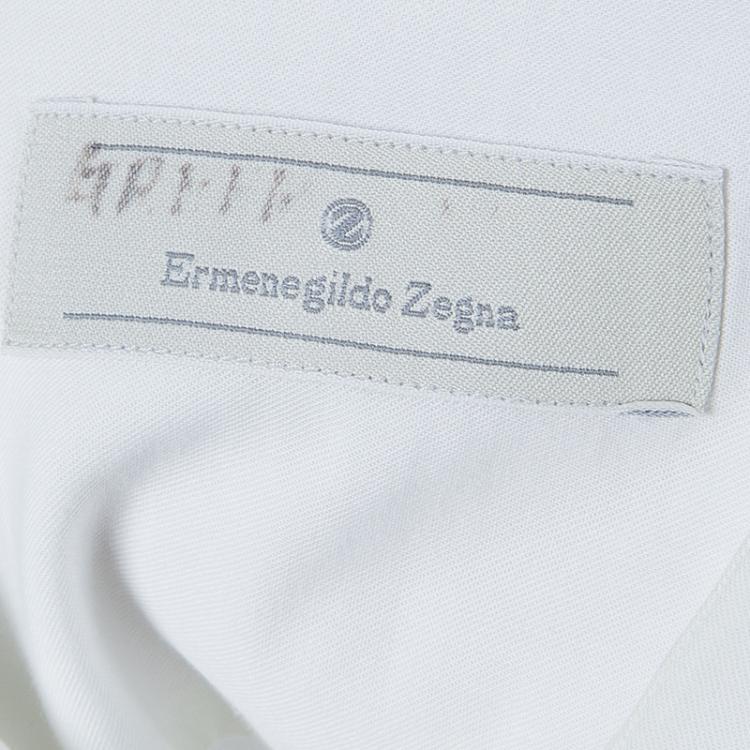 Pre Owned Ermenegildo Zegna White Long Sleeve Buttondown Cotton Shirt L
