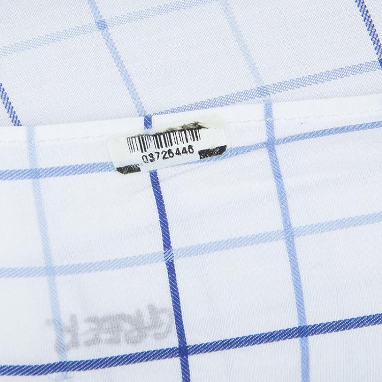 Pre Owned Ermenegildo Zegna White and Blue Checked Long Sleeve Buttondown Cotton Shirt XL