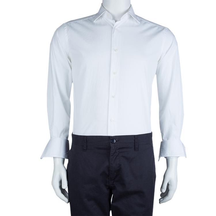 Pre Owned Ermenegildo Zegna White Long Sleeve Buttondown Cotton Shirt S