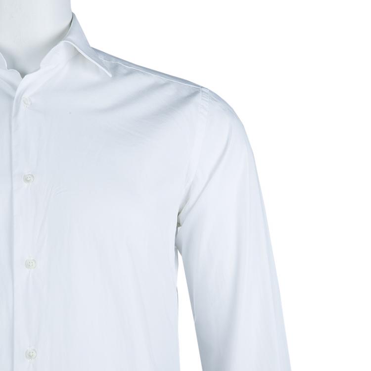 Pre Owned Ermenegildo Zegna White Long Sleeve Buttondown Cotton Shirt S