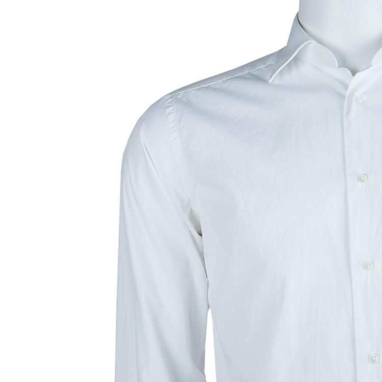 Pre Owned Ermenegildo Zegna White Long Sleeve Buttondown Cotton Shirt S