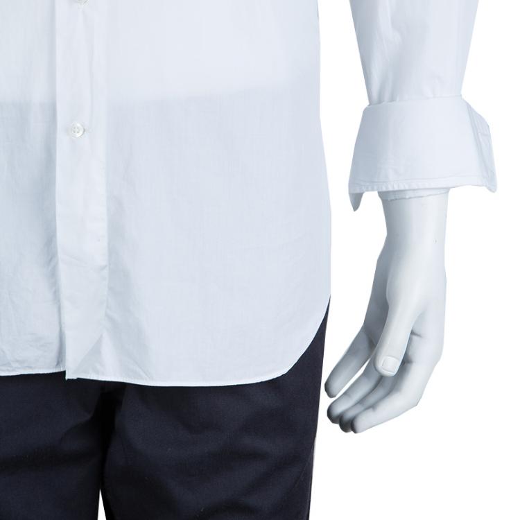 Pre Owned Ermenegildo Zegna White Long Sleeve Buttondown Cotton Shirt S