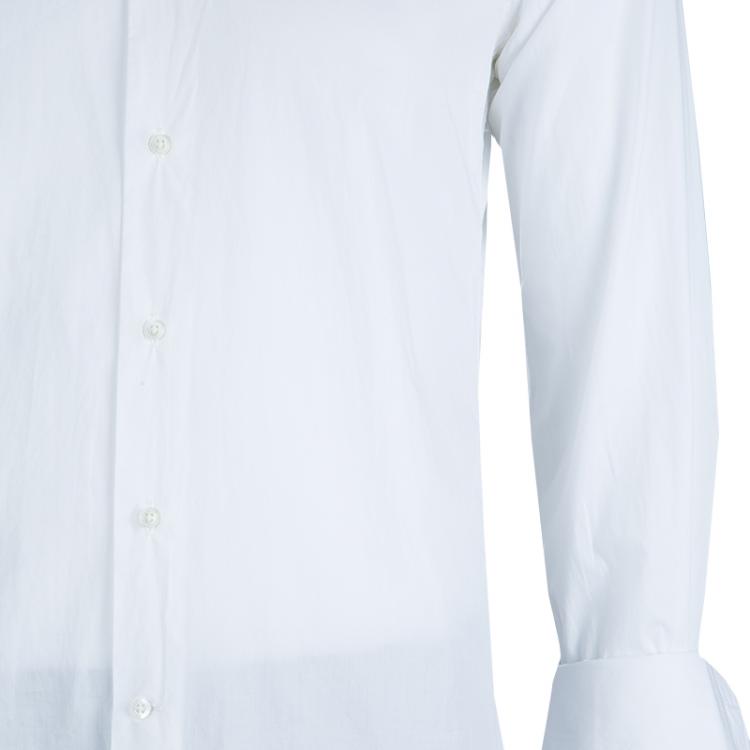 Pre Owned Ermenegildo Zegna White Long Sleeve Buttondown Cotton Shirt S