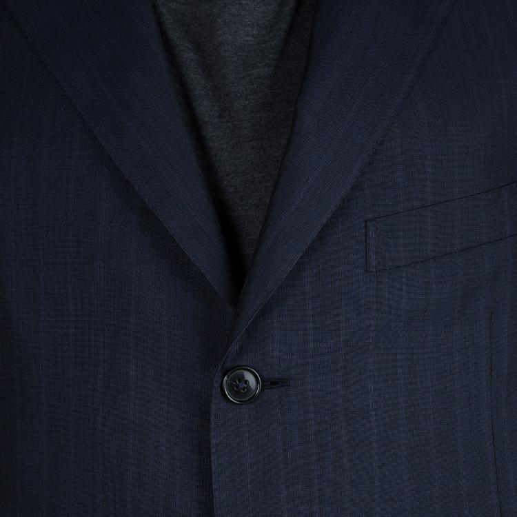 Pre Owned Ermenegildo Zegna Navy Blue Striped Pant Suit L
