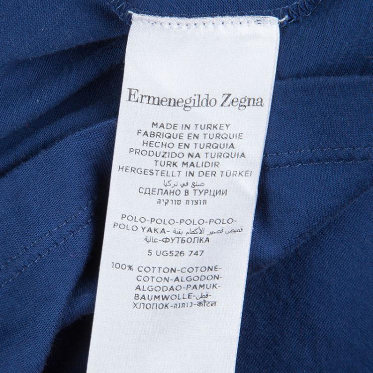 Pre Owned Ermenegildo Zegna Blue Jersey Polo T-Shirt M