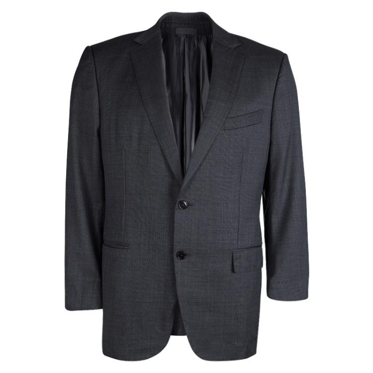 Pre Owned Ermenegildo Zegna Grey Wool Regular Fit Mila Blazer XL