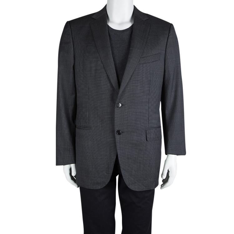 Pre Owned Ermenegildo Zegna Grey Wool Regular Fit Mila Blazer XL