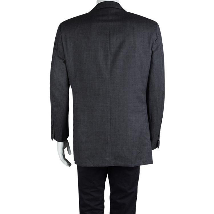 Pre Owned Ermenegildo Zegna Grey Wool Regular Fit Mila Blazer XL