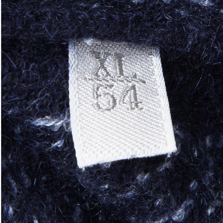 Pre Owned Ermenegildo Zegna Navy Blue Cashmere V-Neck Sweater XL