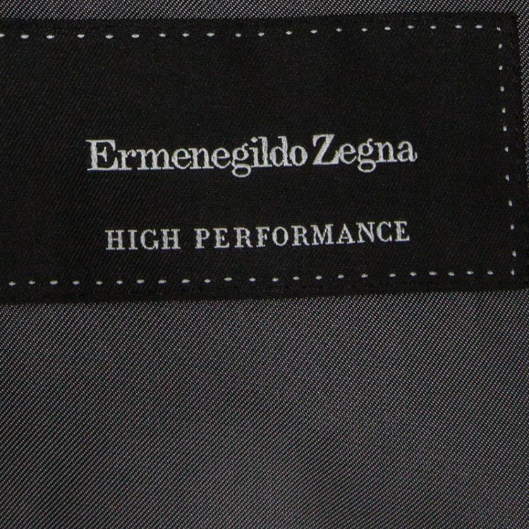 Pre Owned Ermenegildo Zegna Grey Wool High Performance Regular Fit Pant Suit L