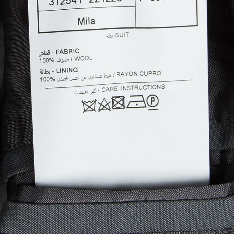 Pre Owned Ermenegildo Zegna Grey Wool High Performance Regular Fit Pant Suit L
