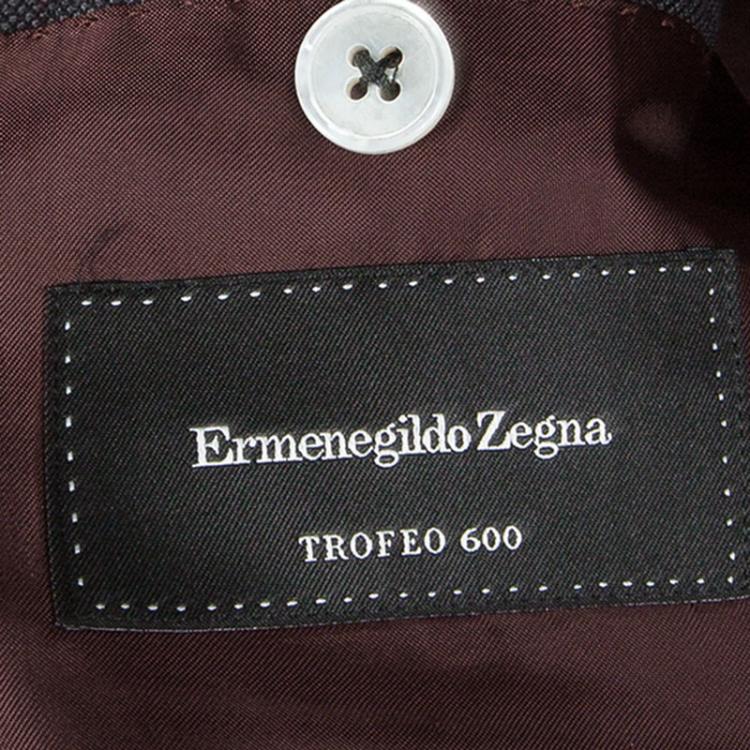 Pre Owned Ermenegildo Zegna Trofeo 600 Grey Wool Striped Pant Suit L