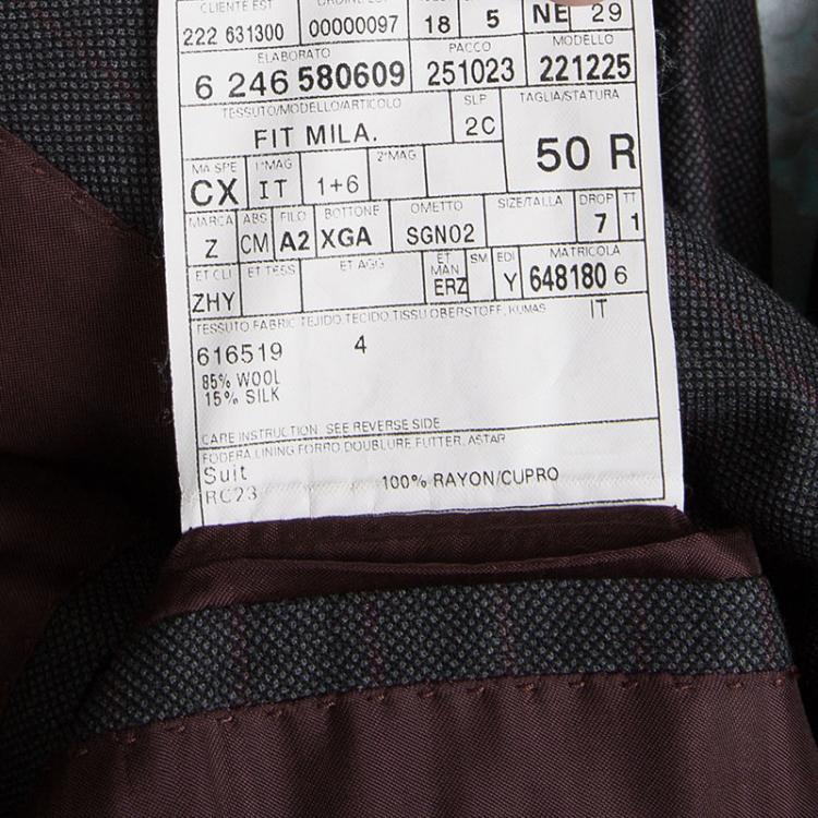 Pre Owned Ermenegildo Zegna Trofeo 600 Grey Wool Striped Pant Suit L
