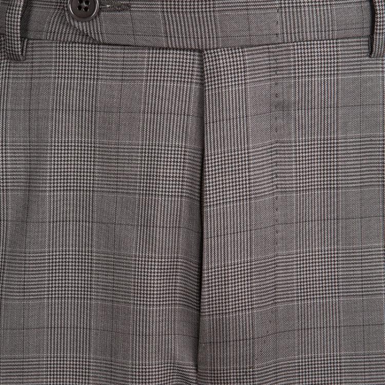 Pre Owned Ermenegildo Zegna Trofeo 600 Brown Wool Tartan Plaid Pant Suit L 