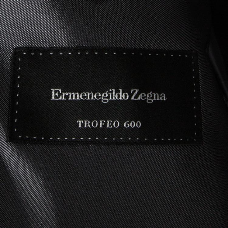 Pre Owned Ermenegildo Zegna Trofeo 600 Brown Wool Tartan Plaid Pant Suit L 