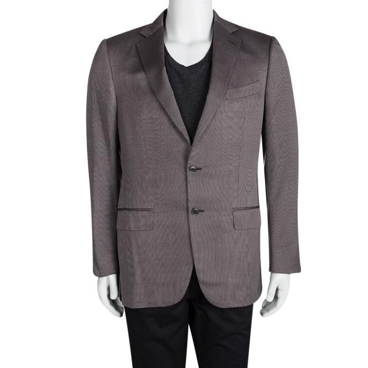 Pre Owned Ermenegildo Zegna Patterned Regular Fit Blazer L