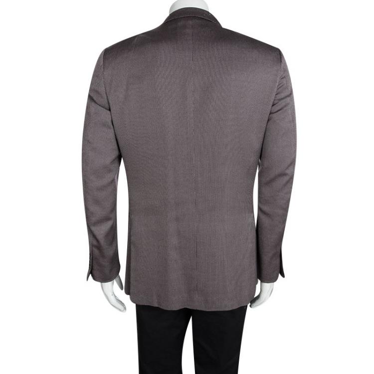 Pre Owned Ermenegildo Zegna Patterned Regular Fit Blazer L