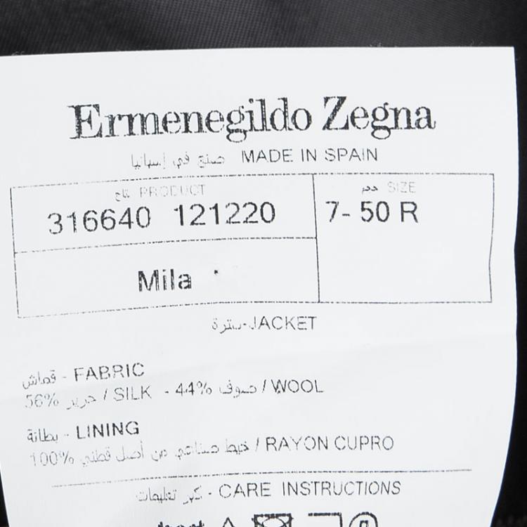 Pre Owned Ermenegildo Zegna Patterned Regular Fit Blazer L