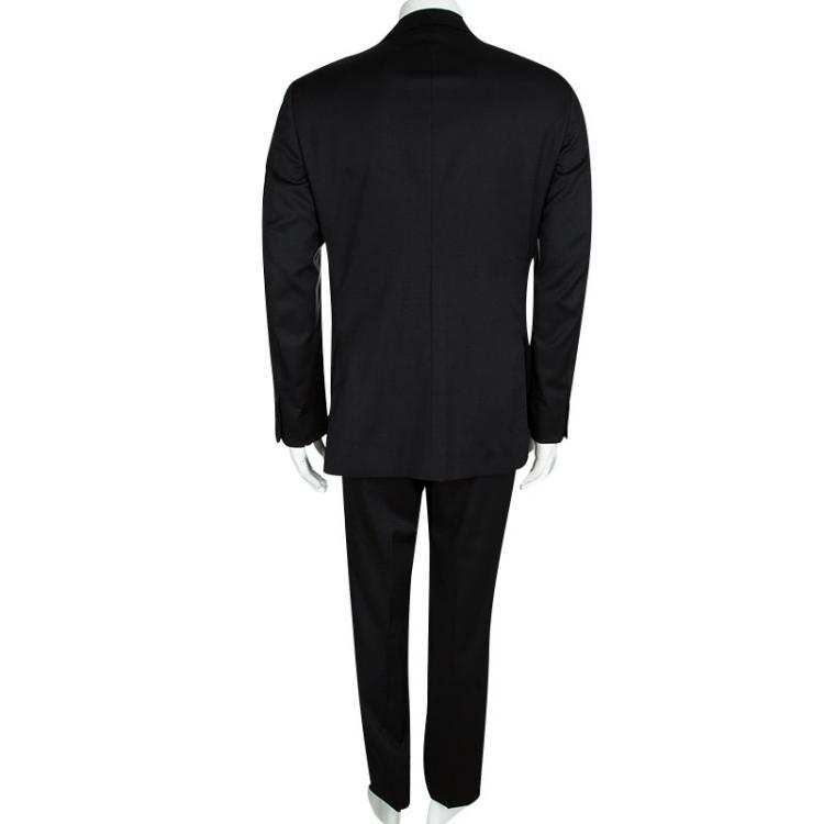 Pre Owned Ermenegildo Zegna Multiseason Black Wool Regular Fit Suit L
