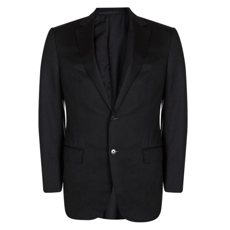 Pre Owned Ermenegildo Zegna Multiseason Black Wool Regular Fit Suit L