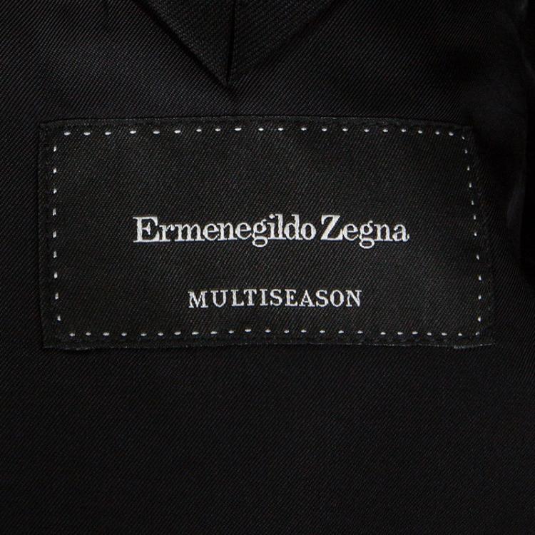 Pre Owned Ermenegildo Zegna Multiseason Black Wool Regular Fit Suit L
