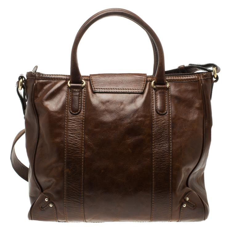 Pre Owned Escada Brown Leather Tote