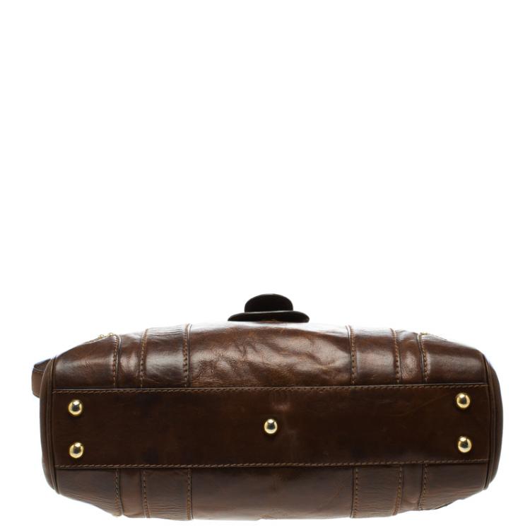 Pre Owned Escada Brown Leather Tote