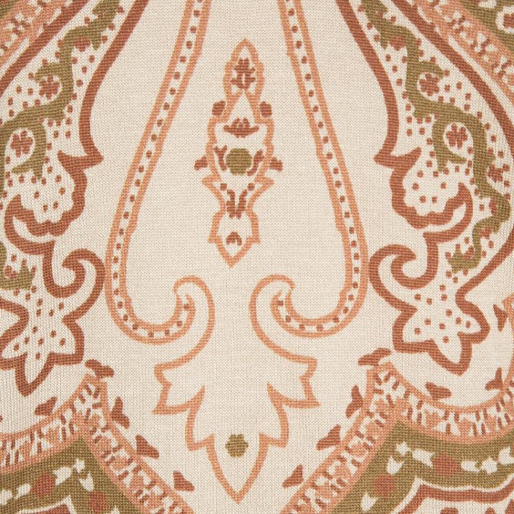 Pre Owned Etro Beige Paisley Print V-Neck Sweater XL
