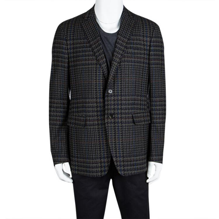 Pre Owned Etro Multicolor Printed Wool Notched Collar Blazer L