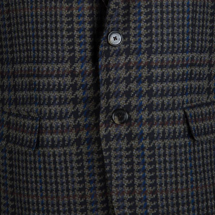 Pre Owned Etro Multicolor Printed Wool Notched Collar Blazer L