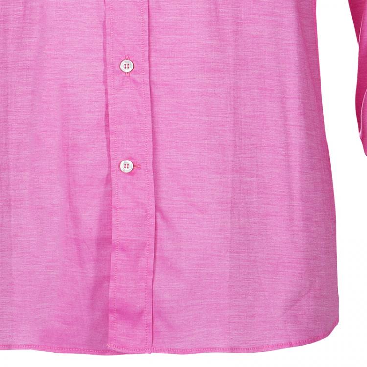 Pre Owned Etro Men's Pink Cotton Shirt L