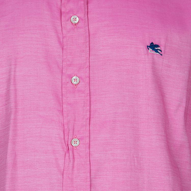 Pre Owned Etro Men's Pink Cotton Shirt L