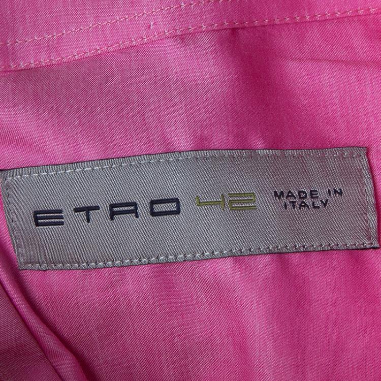 Pre Owned Etro Men's Pink Cotton Shirt L