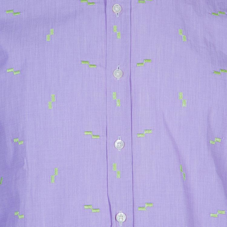 Pre Owned Etro Men's Purple Embroidered Shirt M