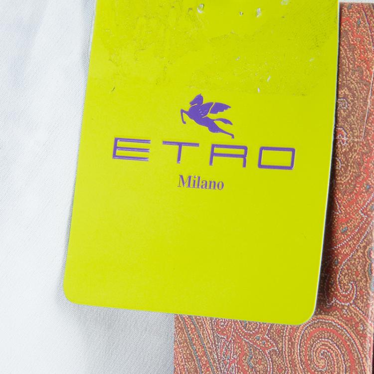 Pre Owned Etro White Printed Linen Blazer L