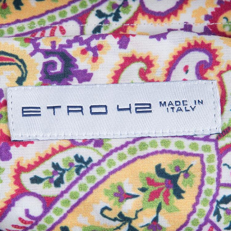 Pre Owned Etro Multicolor Paisley Print Long Sleeve Button Front Cotton Shirt L