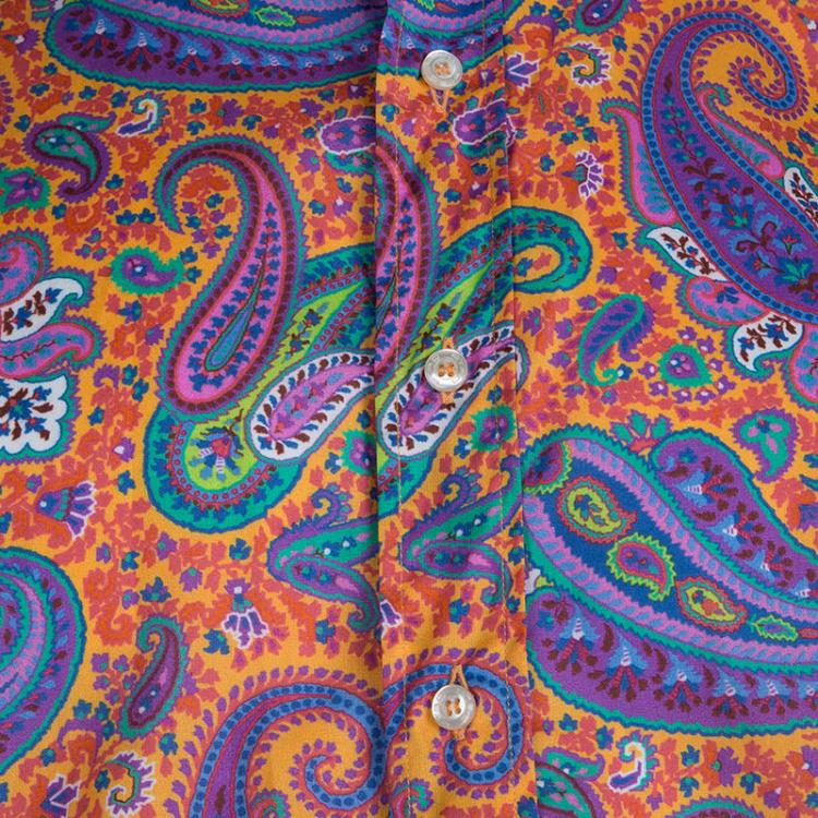 Pre Owned Etro Multicolor Paisley Print Long Sleeve Button Front Cotton Shirt  L