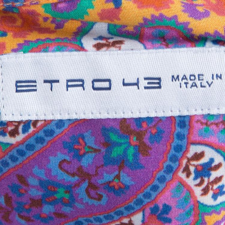 Pre Owned Etro Multicolor Paisley Print Long Sleeve Button Front Cotton Shirt  L