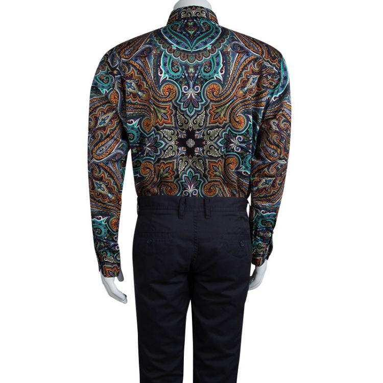 Pre Owned Etro Multicolor Paisley Print Long Sleeve Button Front Cotton Shirt  XL