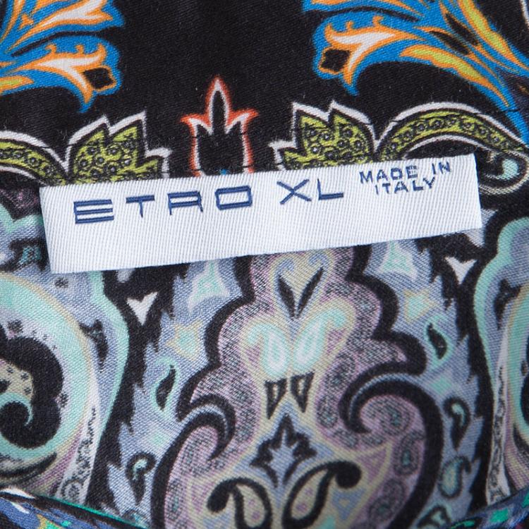 Pre Owned Etro Multicolor Paisley Print Long Sleeve Button Front Cotton Shirt  XL