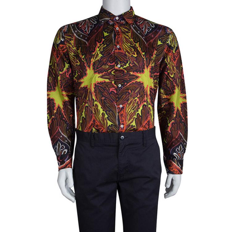 Pre Owned Etro Multicolor Print Long Sleeve Buttondown Cotton Shirt XL