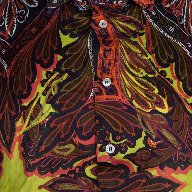 Pre Owned Etro Multicolor Print Long Sleeve Buttondown Cotton Shirt XL