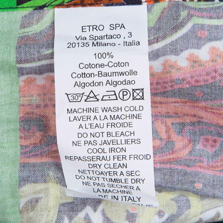 Pre Owned Etro Multicolor Print Long Sleeve Buttondown Cotton Shirt XL