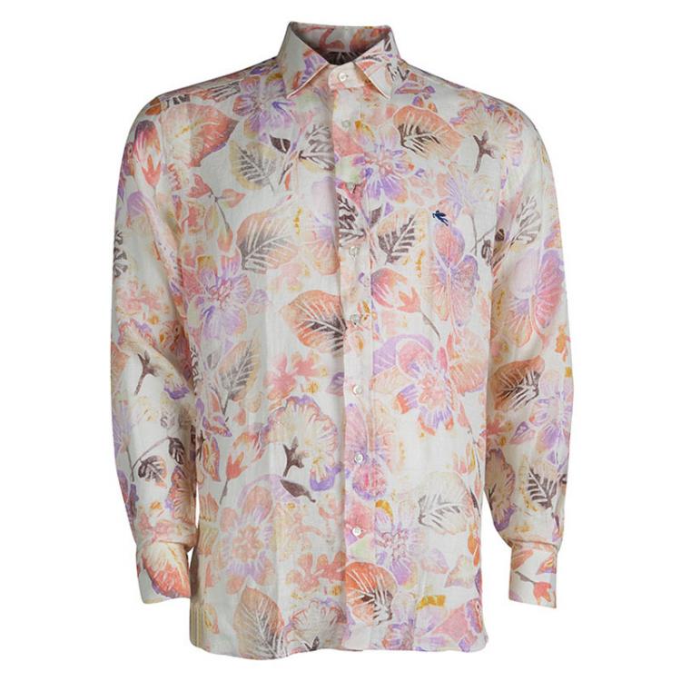 Etro Multicolor Floral Printed Long Sleeve Button Front