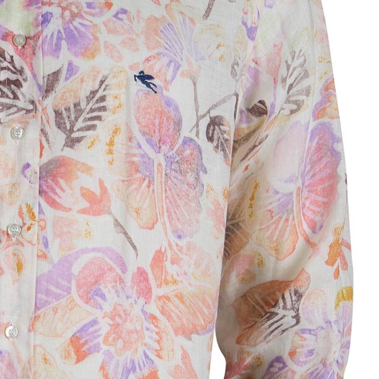 Pre Owned Etro Multicolor Floral Printed Long Sleeve Button Front Linen Shirt L