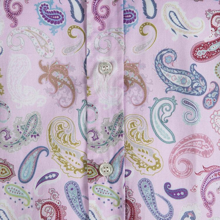 Pre Owned Etro Pink Cotton Paisley Printed Long Sleeve Button Front Shirt M