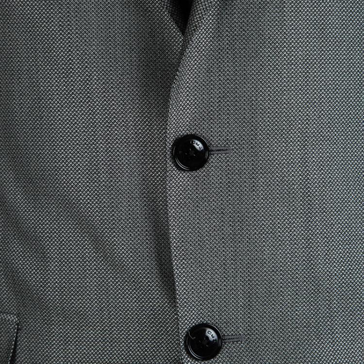 Pre Owned Etro Monochrome Patterned Notched Collar Blazer L