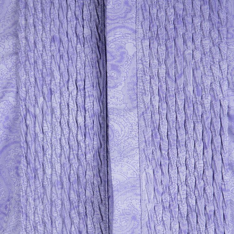 Pre Owned Etro Purple Cotton Paisley Motif Long Sleeve Button Front Shirt XL